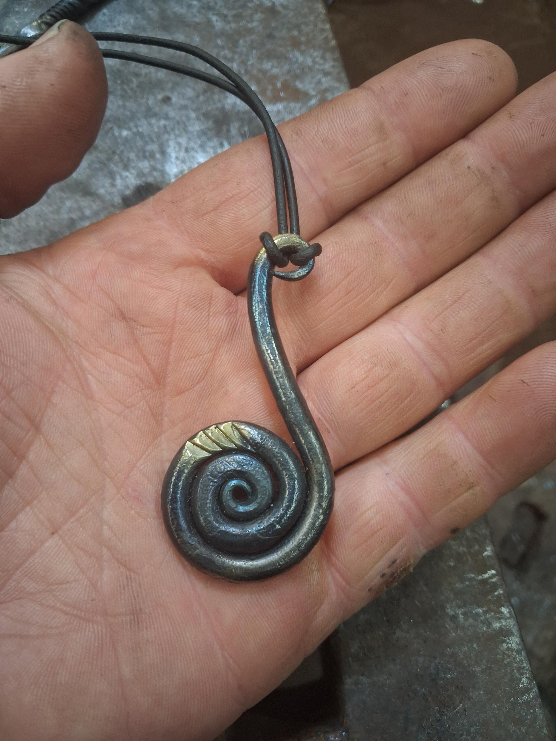 Hand forges Swan pendant