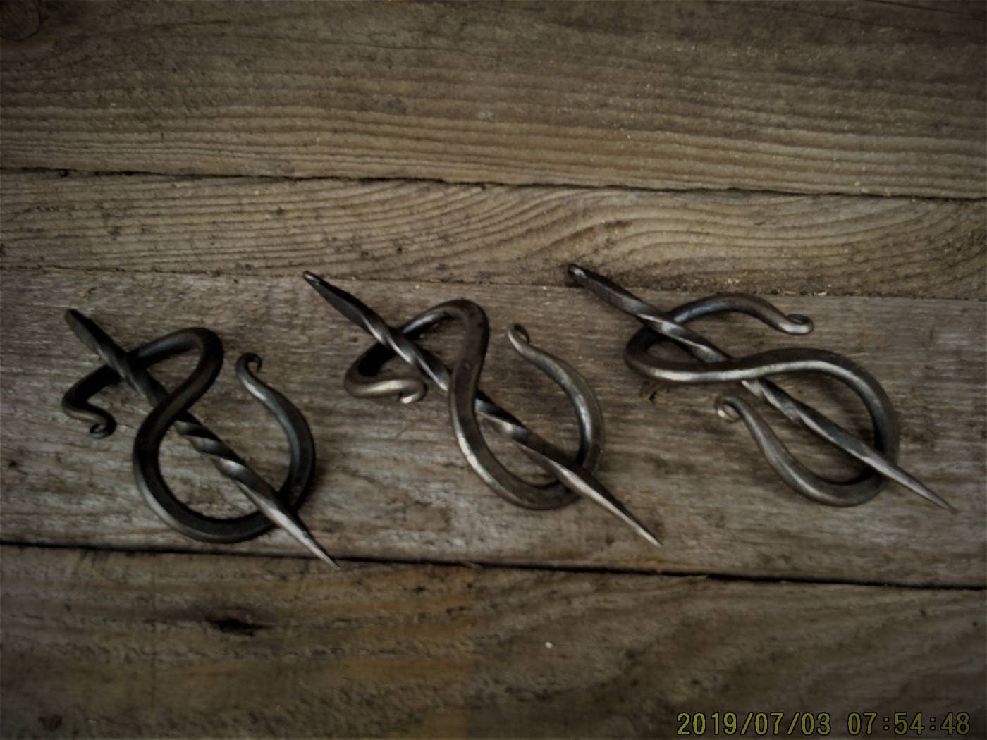 Hand forged hairpins