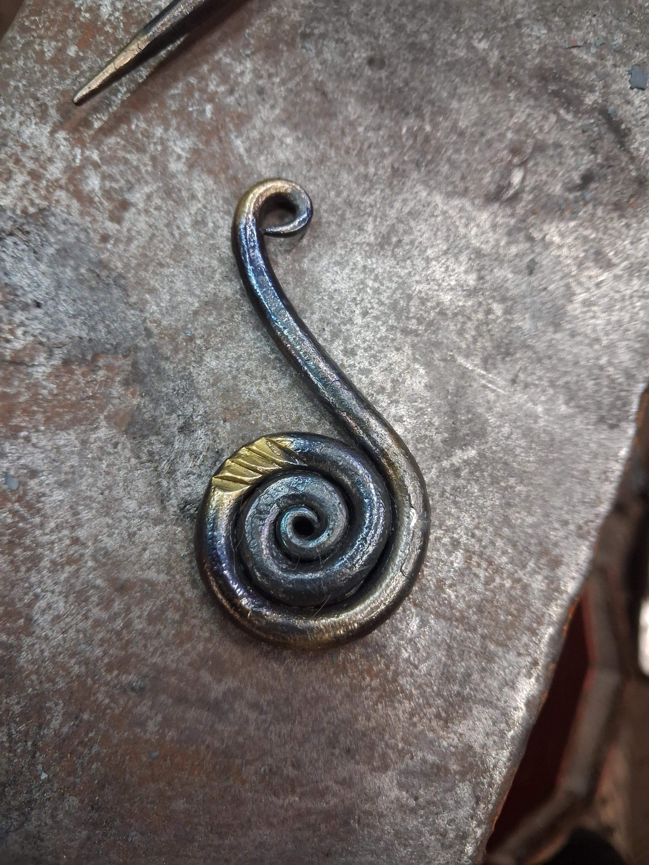 Hand forges Swan pendant