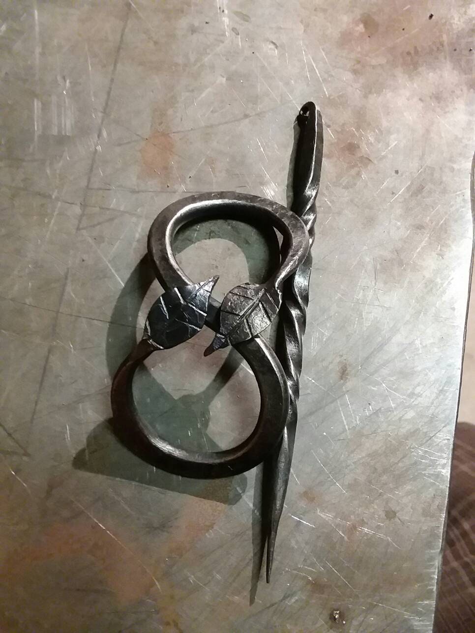 Hand forged leaf hairpins