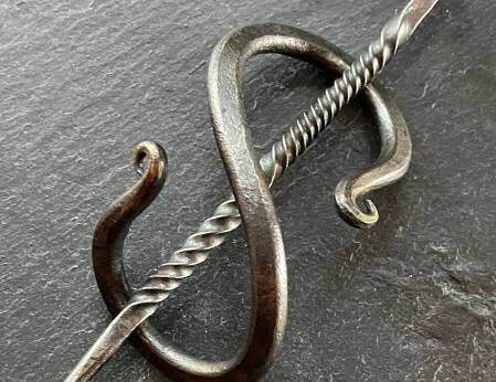 Hand forged hairpins